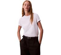 Calvin Klein T-Shirt Manches Courtes Femme Classic Tee Col Ras-du-Cou, Blanc (Brilliant White), L