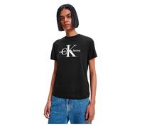 Calvin Klein T-Shirt Manches Courtes Femme Core Monologo Col Ras-du-Cou, Noir (CK Black), S