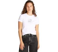 Calvin Klein T-Shirt Manches Courtes Femme Front Photo Graphic Baby Tee avec Col Ras-du-Cou, Blanc (Brilliant White), XXL