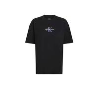 Calvin Klein T-Shirt Manches Courtes Femme Gradient Monologo Tee Loose Fit, Noir (Ck Black), S