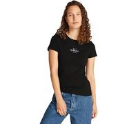 Calvin Klein T-Shirt Manches Courtes Femme Gradient Monologo Tee Slim Fit, Noir (CK Black), S