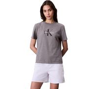 Calvin Klein T-Shirt Manches Courtes Femme Hero Classic Monologo Tee avec Col Ras-du-Cou, Gris (B30 Grey Heather), M