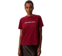 Calvin Klein T-Shirt Manches Courtes Femme Logo Classic Regular Fit, Rouge (Magenta Jewel), S