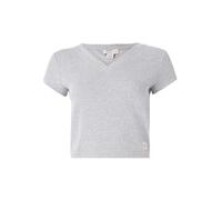 Calvin Klein T-Shirt Manches Courtes Femme Woven Label Rib Tee Col en V
