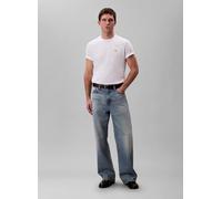 Calvin Klein T-Shirt Manches Courtes Homme Badge Jersey Classic Tee en Coton, Blanc (Bright White), S