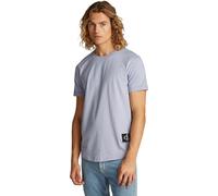 Calvin Klein T-Shirt Manches Courtes Homme Badge Turn Up Sleeve en Coton, Violet (Aleutian), S