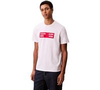Calvin Klein T-Shirt Manches Courtes Homme Box Graphic Tee Regular Fit, Blanc (Brilliant White), L