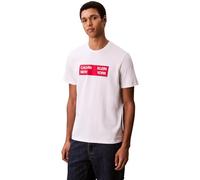Calvin Klein T-Shirt Manches Courtes Homme Box Graphic Tee Regular Fit, Blanc (Brilliant White), XXL