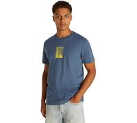 Calvin Klein T-Shirt Manches Courtes Homme Brush Stroke Graphic Tee Regular Fit, Bleu (Vintage Indigo), S