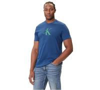 Calvin Klein T-Shirt Manches Courtes Homme Center Monogram Classic en Coton, Bleu (Blue Jean), XXL