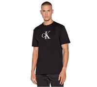 Calvin Klein T-Shirt Manches Courtes Homme Center Monogram Classic en Coton, Noir (Black), S