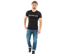 Calvin Klein T-Shirt Manches Courtes Homme Core Institutional Logo Slim Tee Col Ras-du-Cou, Noir (CK Black), XXL