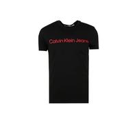 Calvin Klein T-Shirt Manches Courtes Homme Core Institutional Logo Slim Tee Col Ras-du-Cou, Noir (CK Black/Salsa), S