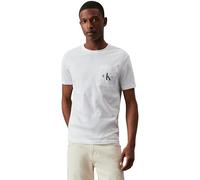 Calvin Klein T-Shirt Manches Courtes Homme Core Monologo Col Ras-du-Cou, Blanc (Bright White), L