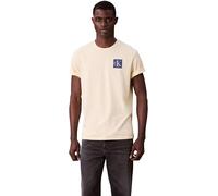 Calvin Klein T-Shirt Manches Courtes Homme Gradient Monogram Logo en Coton, Jaune (Sunlight), M