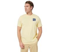 Calvin Klein T-Shirt Manches Courtes Homme Gradient Monogram Logo en Coton, Jaune (Sunlight), M