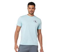 Calvin Klein T-Shirt Manches Courtes Homme Left Chest Logo Tee Slim Fit, Bleu (Stratosphere), S