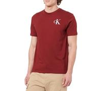 Calvin Klein T-Shirt Manches Courtes Homme Left Chest Logo Tee Slim Fit, Rouge (Renaissance Red), M
