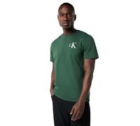 Calvin Klein T-Shirt Manches Courtes Homme Left Chest Logo Tee Slim Fit, Vert (Sycamore), S