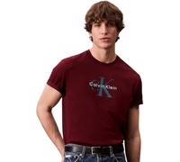 Calvin Klein T-Shirt Manches Courtes Homme Monologo Tee en Coton, Rouge (Deep Rouge), S