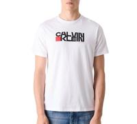 Calvin Klein T-Shirt Manches Courtes Homme Redbox Graphic Tee avec Logo, Blanc (Brilliant White), M