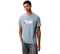Calvin Klein T-Shirt Manches Courtes Homme Redbox Graphic Tee avec Logo, Bleu (Smoke Blue), L
