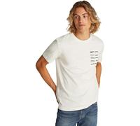 Calvin Klein T-Shirt Manches Courtes Homme Serif Box Graphic Tee en Coton, Beige (Tofu), 3XL