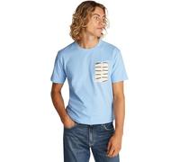 Calvin Klein T-Shirt Manches Courtes Homme Serif Box Graphic Tee en Coton, Bleu (Blue Bell), S