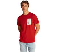 Calvin Klein T-Shirt Manches Courtes Homme Serif Box Graphic Tee en Coton, Rouge (Deep Magma), XS