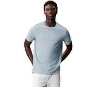 Calvin Klein T-Shirt Manches Courtes Homme Smooth Solid Tee avec Col Ras-du-Cou, Bleu (Blue Steam), L