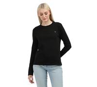 Calvin Klein T-Shirt Manches Longues Femme Longsleeve Slim Fit, Noir (CK Black), S