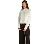 Calvin Klein T-Shirt Manches Longues Femme Loose Tee Oversized Fit, Ivoire (Ivory), XXL