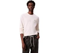 Calvin Klein T-Shirt Manches Longues Homme Waffle Badge Tee avec Col Ras-du-Cou, Beige (Tofu), XXL