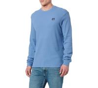 Calvin Klein T-Shirt Manches Longues Homme Waffle Badge Tee avec Col Ras-du-Cou, Bleu (Dull Nile Blue), XL