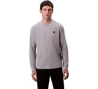 Calvin Klein T-Shirt Manches Longues Homme Waffle Badge Tee avec Col Ras-du-Cou, Gris (Formal Gray), XXL