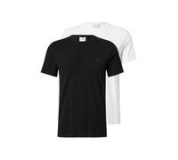Calvin Klein T-Shirt 'Slim Monogram Embroidery T' azur / blanc, Taille S