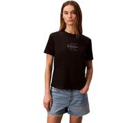 Calvin Klein T-Shirt SS Clasic Monologo LV047F831G pour Femme, Noir, M