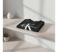 Calvin Klein T-Shirt Manches Courtes Femme Core Monologo Col Ras-du-Cou, Noir (CK Black), M