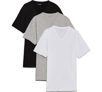 Calvin Klein T-Shirts Manches Courtes Lot de 3 Homme avec Col en V, Multicolore (Black, White, Grey Heather), 3XL