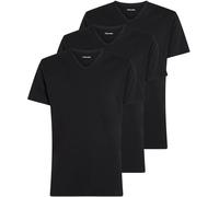 Calvin Klein T-Shirts Manches Courtes Lot de 3 Homme avec Col en V, Noir (Black, Black, Black), M