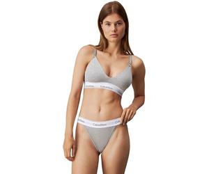 Calvin Klein Tanga Femme High Leg Élasthanne, Gris (Grey Heather), XS