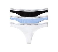 Calvin Klein Thong 3pk 000qd5209e String Bleu (Noir/Blanc/Fjord congelé) XS pour Femme, Bleu (Noir/Blanc/Fjord congelé), XS