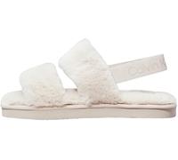 Calvin Klein Tongs Femme Home Velcro Fur en Fourrure Douillette, Multicolore (Triple Eggshell), 39