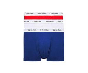 Calvin Klein Trunk 3pk 0000u2662g Homme Caleçon, Multicolore (White/Red Ginger/Pyro Blue), S
