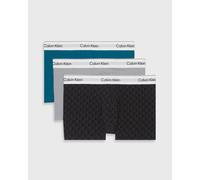 Calvin Klein LOGO LV00NB45652VI Lot de 3 boxers en coton stretch pour homme Boxer LV00NB4565 2VI, Gris/noir/bleu pétrole, L
