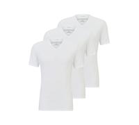Calvin Klein T-Shirts Manches Courtes Lot de 3 Homme avec Col en V, Blanc (White, White, White), S