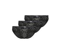Calvin Klein Femme Lot de 3 Slips Bikini Stretch, Noir (Black/Black/Black), M