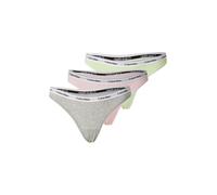 Calvin Klein Strings Lot de 3 Femme Thong sous-Vêtement, Multicolore (Highline Green/Buff Pink/Gry HTR), S