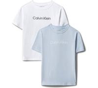 Calvin Klein Unisex 2-pack Logo Short Sleeve Set Bright White/kentuckyblu Taille: 8 | T-Shirts Outlet | kids | Blanche