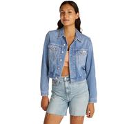 Calvin Klein Veste en Jean Femme Cropped 90'S Denim Trucker avec Poches sur la Poitrine, Bleu (Denim Light), S